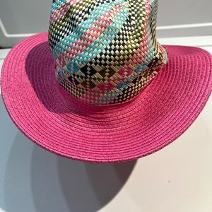 NWT Multi color golf sun hat straw pfs50